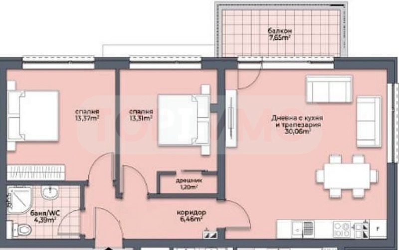 Na prodej  2 ložnice Varna , Asparuchovo , 99 m2 | 33107346 - obraz [2]