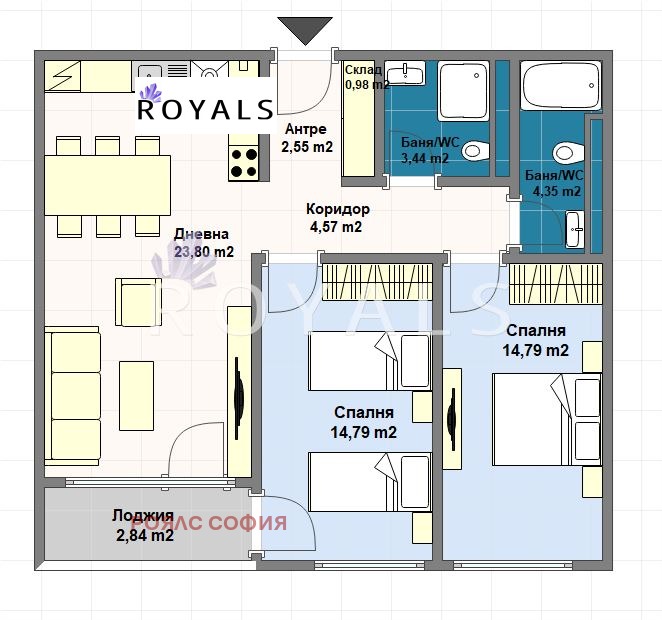 Till salu  2 sovrum Sofia , Centar , 102 kvm | 40177680