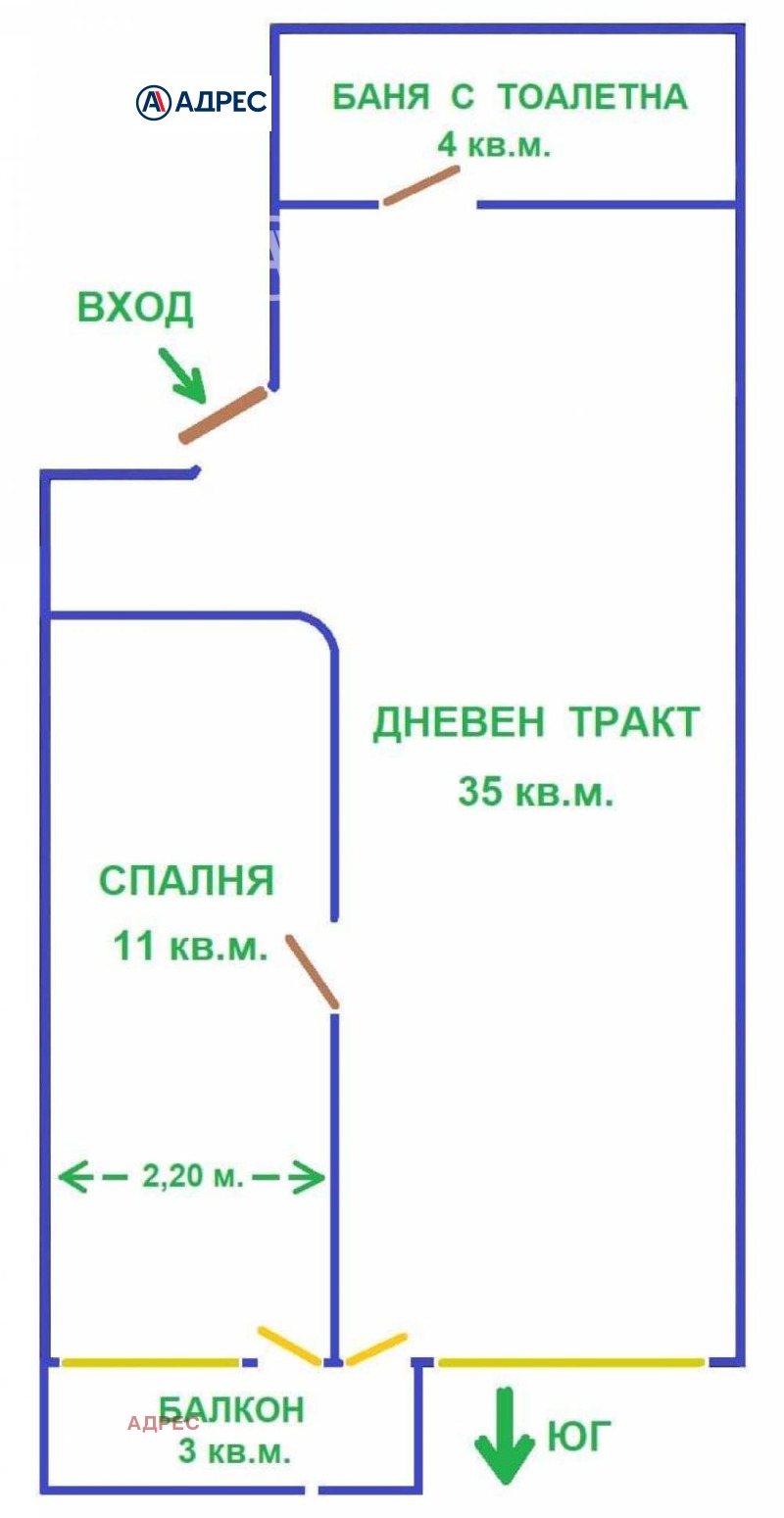 De vânzare  1 dormitor Varna , VINS-Cierven ploștad , 70 mp | 35689429 - imagine [4]