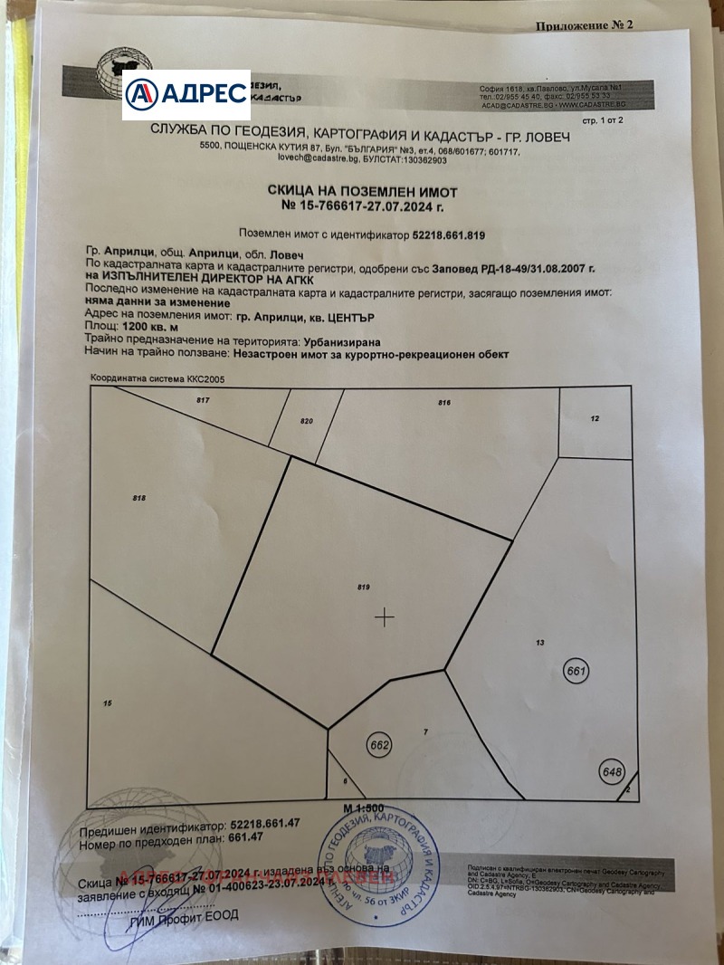 Продава ПАРЦЕЛ, гр. Априлци, област Ловеч, снимка 2 - Парцели - 53522580