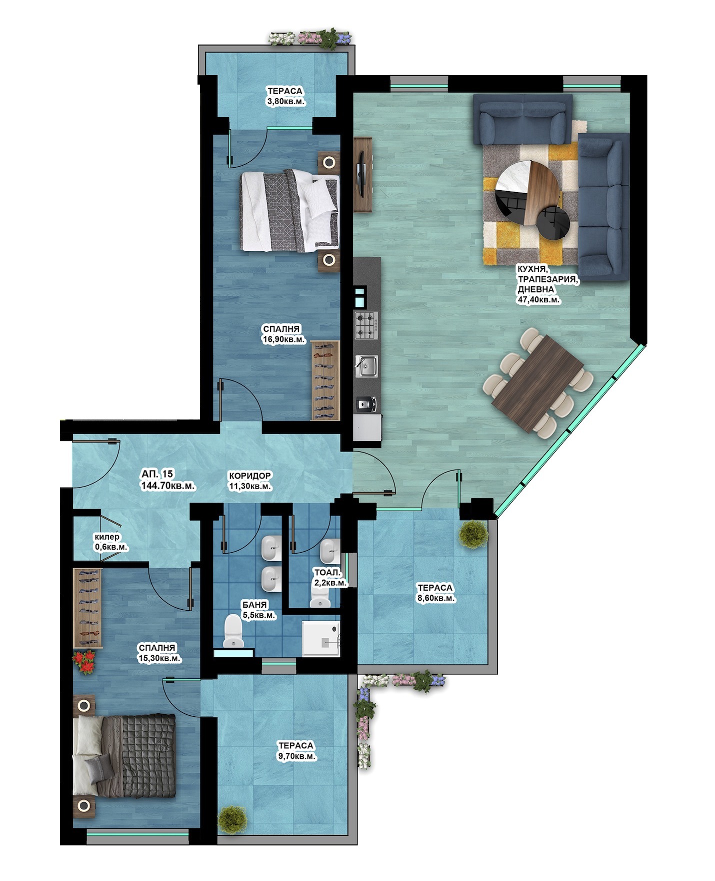 Продава 3-СТАЕН, гр. Пловдив, Пещерско шосе, снимка 9 - Апартаменти - 56718649