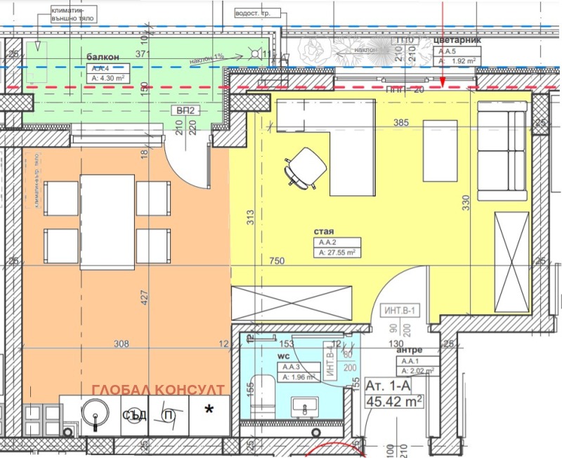 En venta  1 dormitorio Sofia , Tsentar , 58 metros cuadrados | 23190155 - imagen [3]