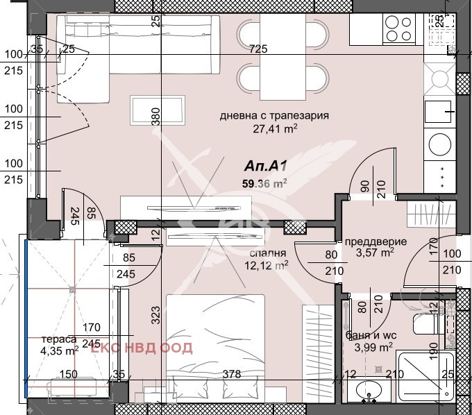 Продава  2-стаен, град Пловдив, Тракия •  102 620 EUR • ID 91619583 — holmes.bg - [1] 