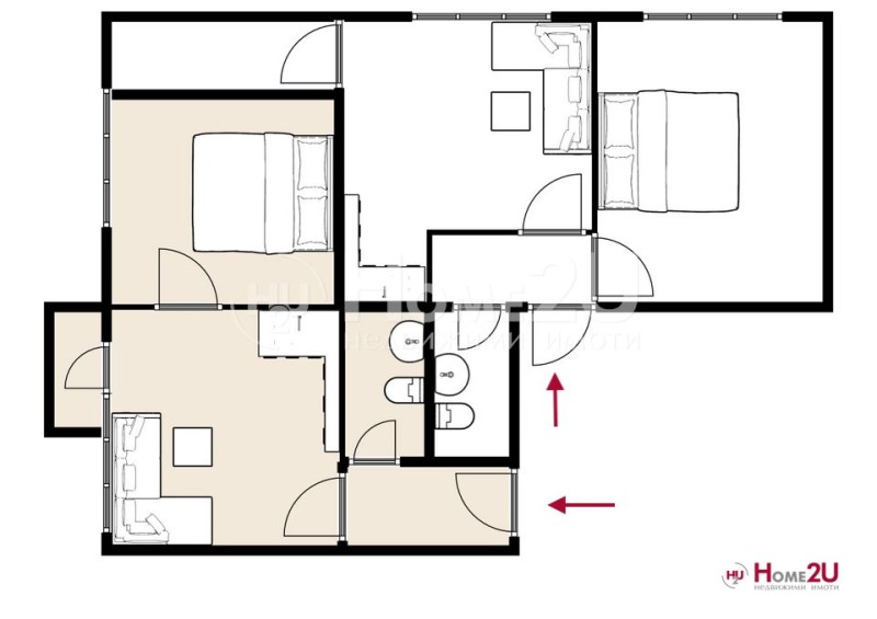 Satılık  Ev Katı Plovdiv , Kyuçuk Parij , 99 metrekare | 42721224 - görüntü [2]