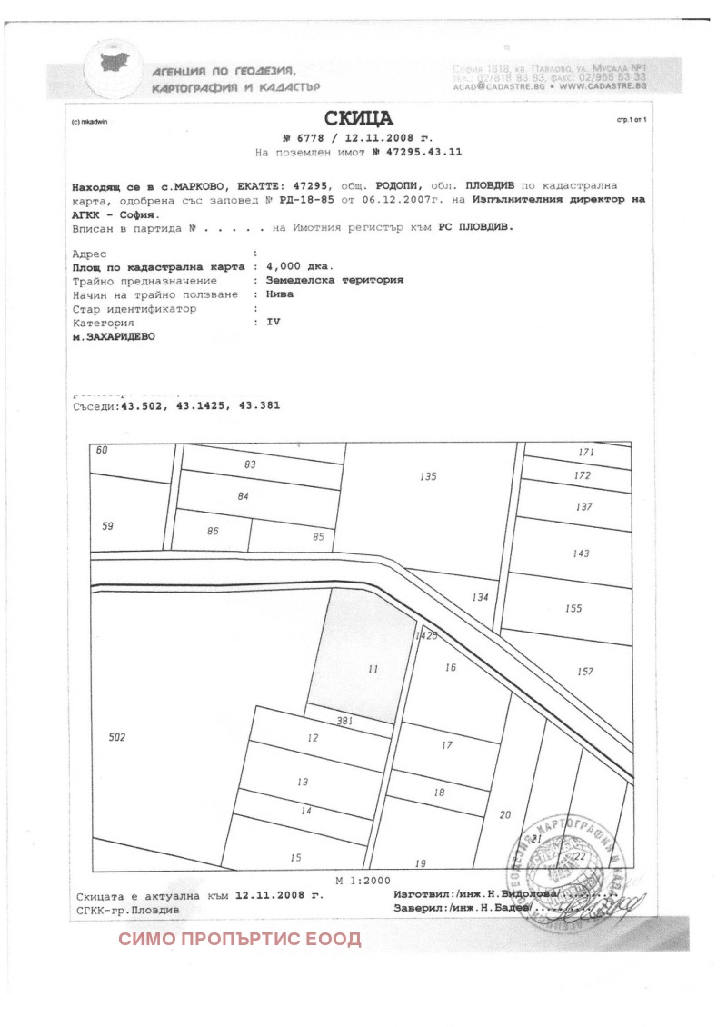 Продава ПАРЦЕЛ, с. Марково, област Пловдив, снимка 7 - Парцели - 47155833