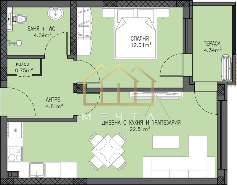 À venda  1 quarto Plovdiv , Belomorski , 70 m² | 21810626 - imagem [5]