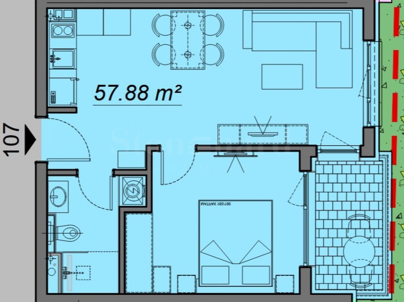 Na sprzedaż  1 sypialnia region Burgas , k.k. Slanczew brjag , 57 mkw | 99144628 - obraz [2]