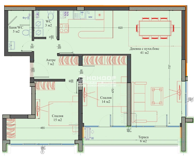 Till salu  2 sovrum Plovdiv , Trakija , 129 kvm | 90505375 - bild [2]