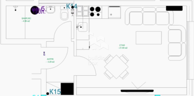 De vânzare  Studio Plovdiv , Mladejci Hâlm , 43 mp | 39937085