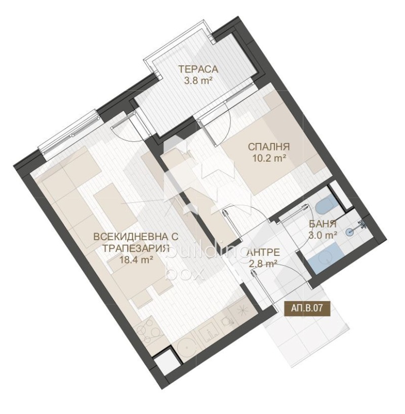Zu verkaufen  1 Schlafzimmer Plowdiw , Zentar , 56 qm | 69260541 - Bild [2]