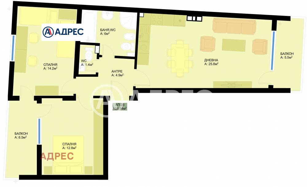 Продава 3-СТАЕН, гр. Варна, Гранд Мол, снимка 2 - Апартаменти - 53766582