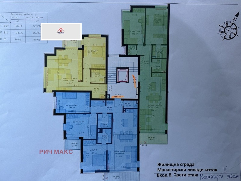 Продава 3-СТАЕН в град София, Манастирски ливади - 124 кв.м / 320 000 € » 625 865.60 лв., РИЧ МАКС