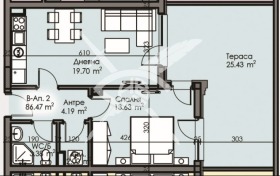 Продава 2-стаен град Бургас Изгрев - [1] 