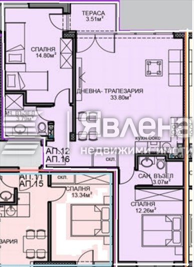 Продава 3-СТАЕН, гр. София, Обеля 2, снимка 1 - Aпартаменти - 47611255