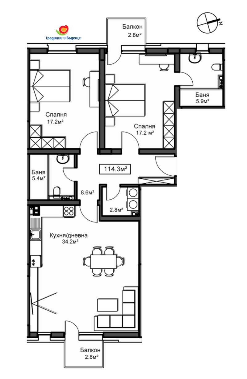 Till salu  2 sovrum Sofia , Krasno selo , 152 kvm | 30354642 - bild [17]