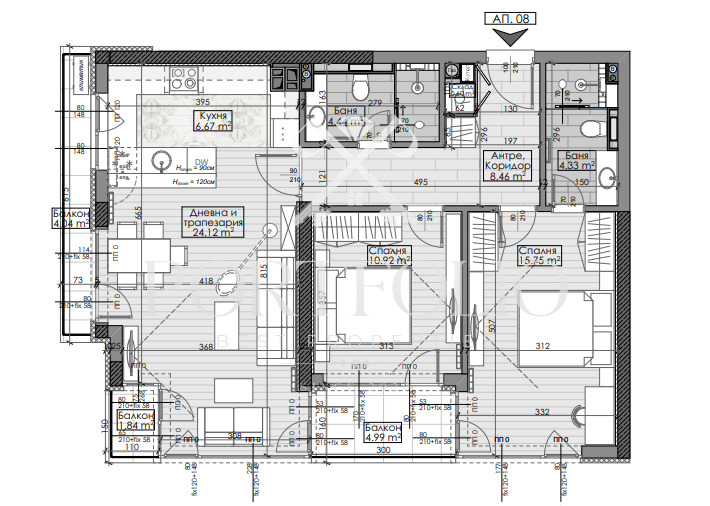 In vendita  2 camere da letto Sofia , Manastirski livadi , 96 mq | 67580069 - Immagine [8]