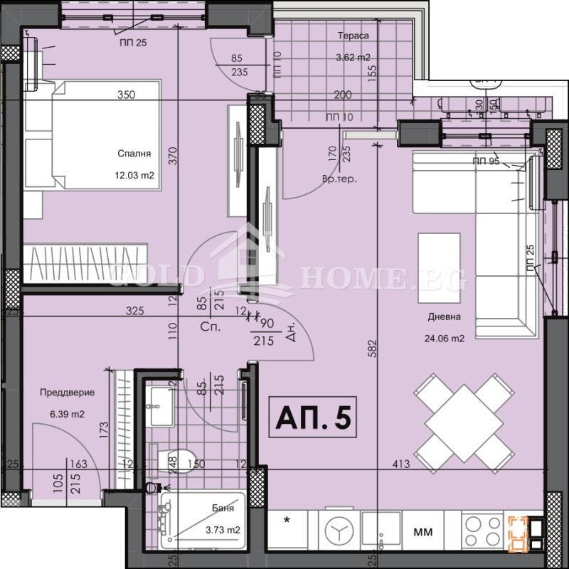 Продава 2-СТАЕН, гр. Пловдив, Гагарин, снимка 2 - Апартаменти - 53322185