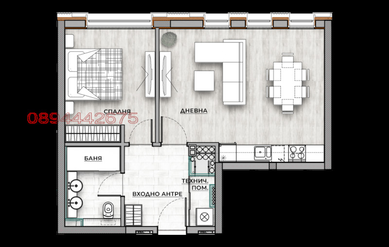 Продава 2-СТАЕН, гр. София, Кръстова вада, снимка 15 - Aпартаменти - 48597881