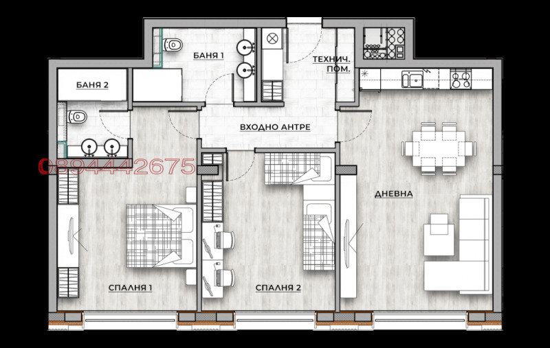 Продава 2-СТАЕН, гр. София, Кръстова вада, снимка 14 - Aпартаменти - 48597881