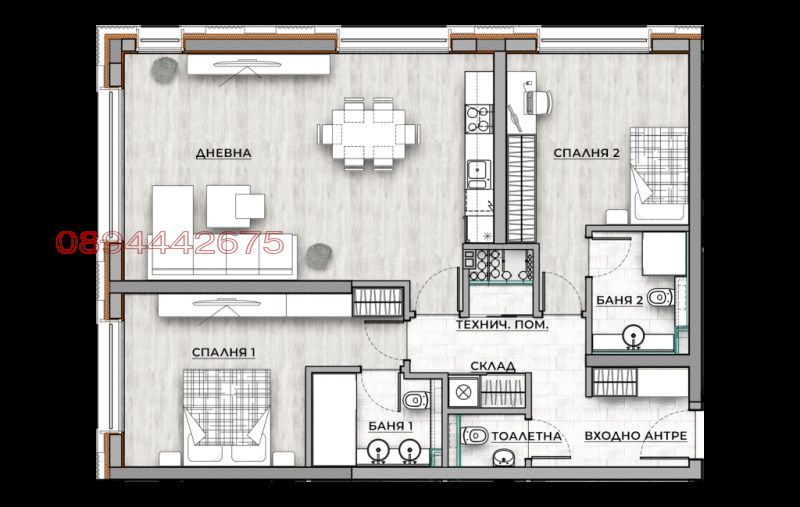 Продаја  2 спаваће собе Софија , Крастова вада , 133 м2 | 85353291 - слика [17]