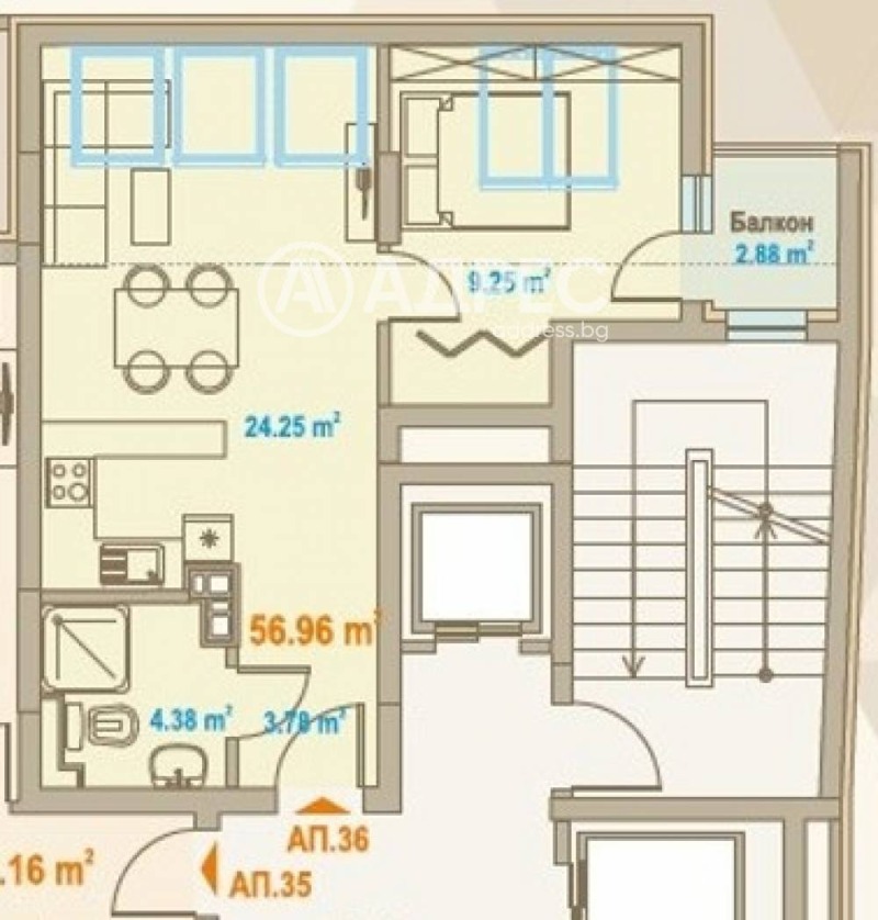 Продава 2-СТАЕН в град София, Център - 79 кв.м / 202 800 € » 396 642.32 лв., АДРЕС НЕДВИЖИМИ ИМОТИ