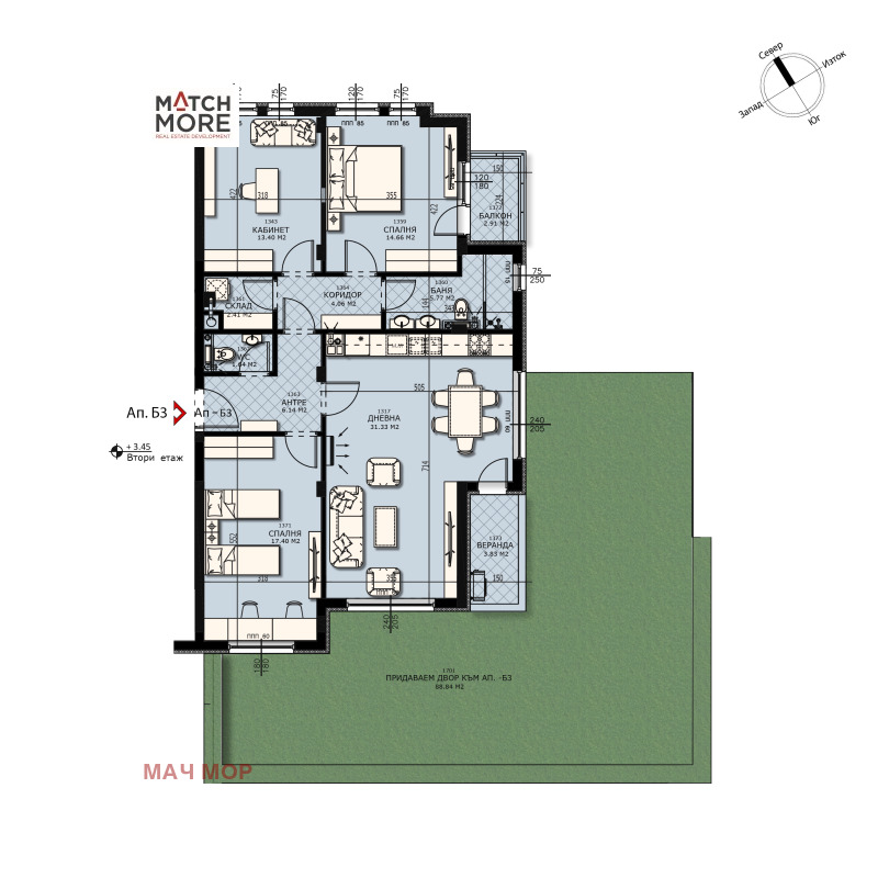 Продава 4-СТАЕН, гр. София, Малинова долина, снимка 2 - Aпартаменти - 47661209