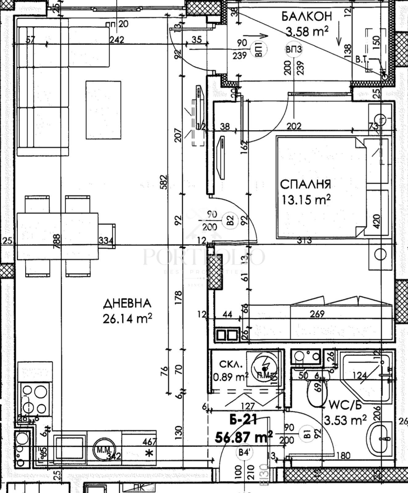 Продава 2-СТАЕН, гр. Бургас, Славейков, снимка 3 - Апартаменти - 56459862