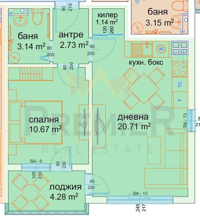 Na sprzedaż  1 sypialnia Warna , m-t Pczelina , 57 mkw | 17057953 - obraz [4]