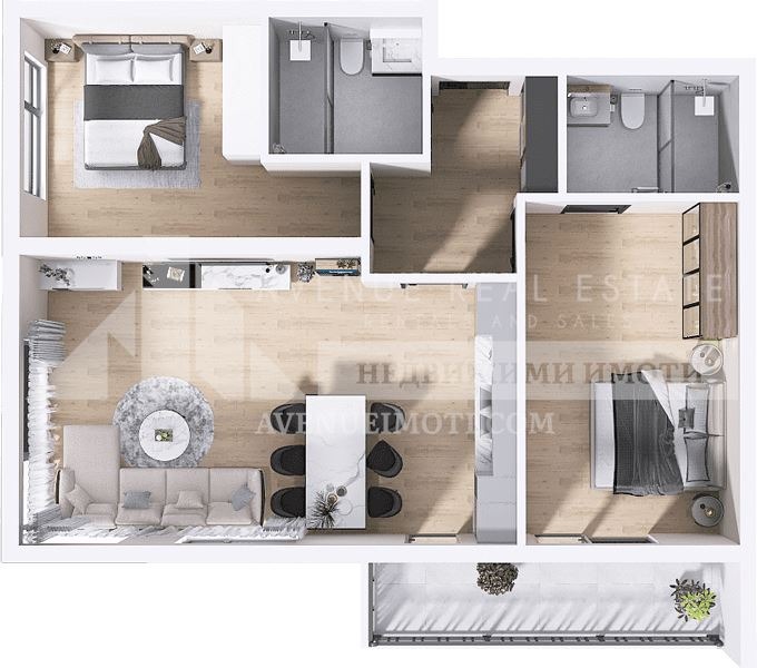 Продаја  2 спаваће собе Пловдив , Христо Смирненски , 102 м2 | 81416496 - слика [3]