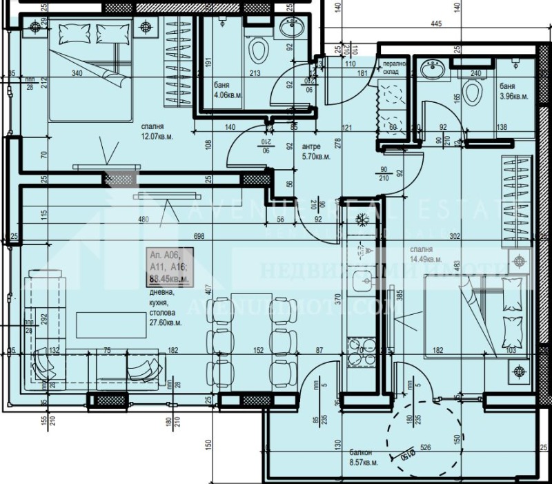 Продаја  2 спаваће собе Пловдив , Христо Смирненски , 102 м2 | 81416496 - слика [2]