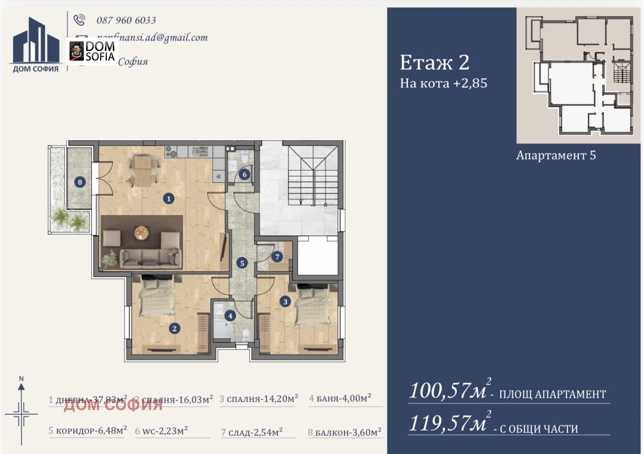 Продава 3-СТАЕН, гр. София, м-т Гърдова глава, снимка 6 - Апартаменти - 54294805