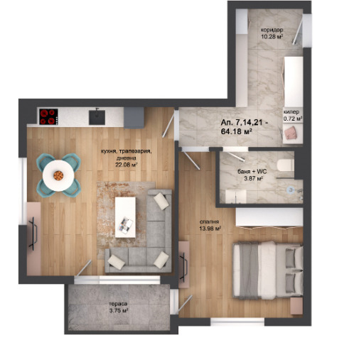 Продава  2-стаен град Пловдив , Кършияка , 73 кв.м | 59082733