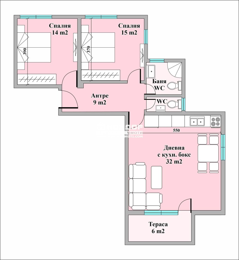 Satılık  2 yatak odası Plovdiv , Ostromila , 119 metrekare | 81507369 - görüntü [2]