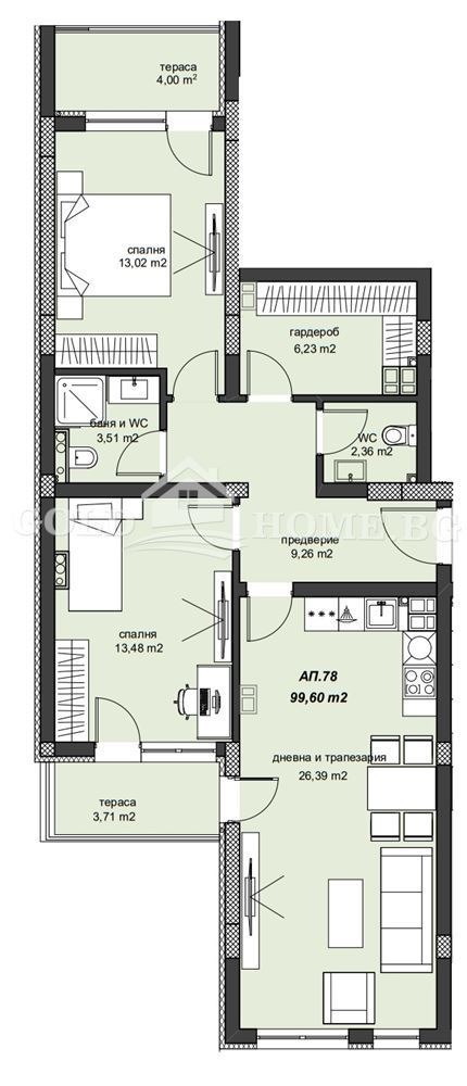 Myytävänä  2 makuuhuonetta Plovdiv , Hristo Smirnenski , 124 neliömetriä | 78563350 - kuva [2]