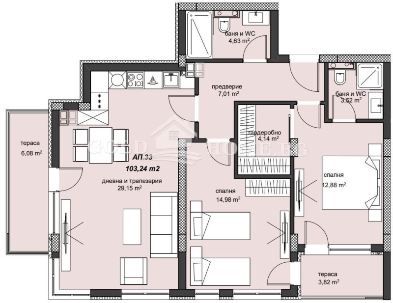 Продава 3-СТАЕН, гр. Пловдив, Христо Смирненски, снимка 3 - Aпартаменти - 46915894