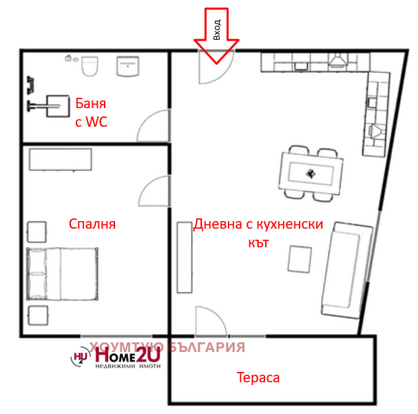 En venta  1 dormitorio región Burgas , Sozopol , 61 metros cuadrados | 12676678