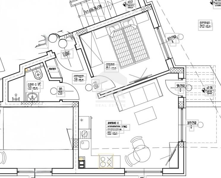 Te koop  1 slaapkamer Varna , k.k. Tsjajka , 57 m² | 23342705 - afbeelding [5]