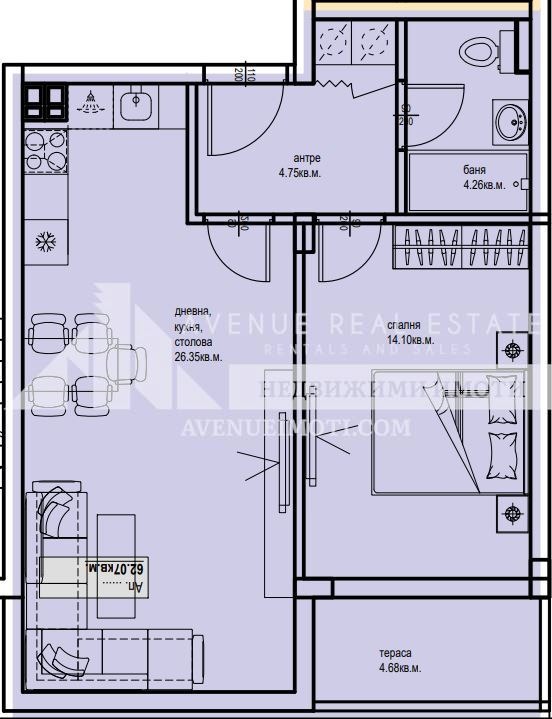 Eladó  1 hálószoba Plovdiv , Karsijaka , 73 négyzetméter | 56205944 - kép [2]