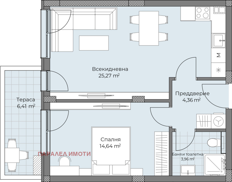 Продаја  1 спаваћа соба Пловдив , Остромила , 74 м2 | 34712439 - слика [2]