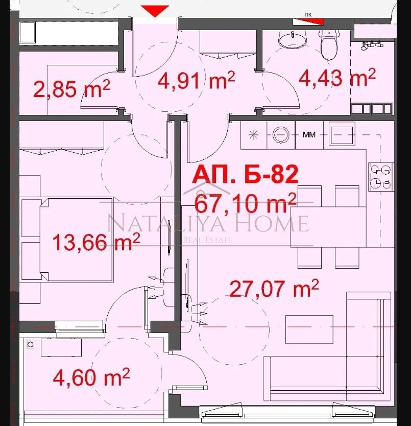 Продава 2-СТАЕН, гр. Бургас, Славейков, снимка 2 - Апартаменти - 53693457