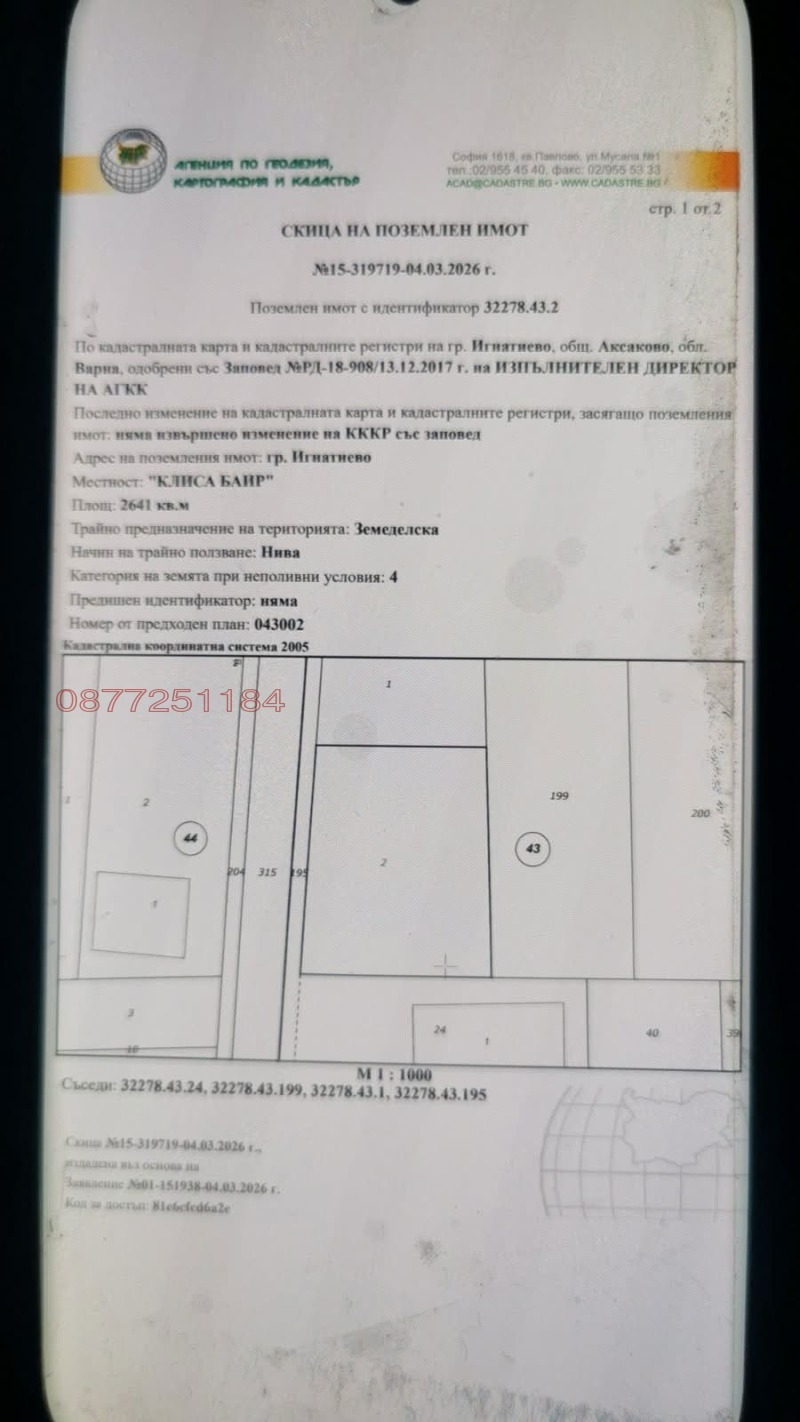 Продава ПАРЦЕЛ в област Варна, гр. Игнатиево - 2641 кв.м / 150 000 € » 293 374.50 лв.