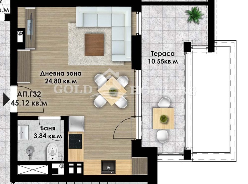 À vendre  Studio Plovdiv , Komatevsko chose , 52 m² | 61182792 - image [4]