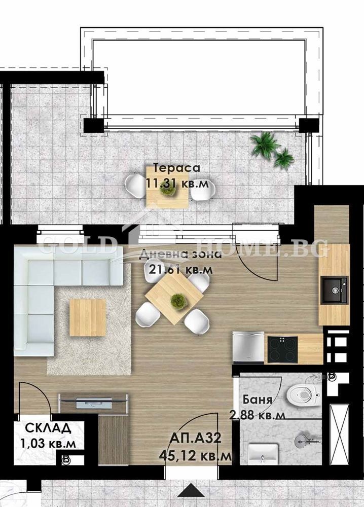 À vendre  Studio Plovdiv , Komatevsko chose , 52 m² | 61182792 - image [2]