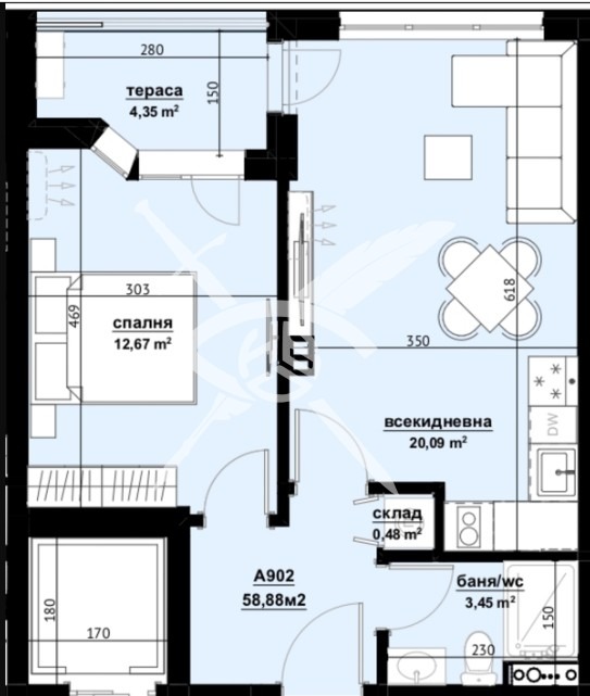 Продава 2-СТАЕН, гр. Бургас, Изгрев, снимка 1 - Aпартаменти - 48126084