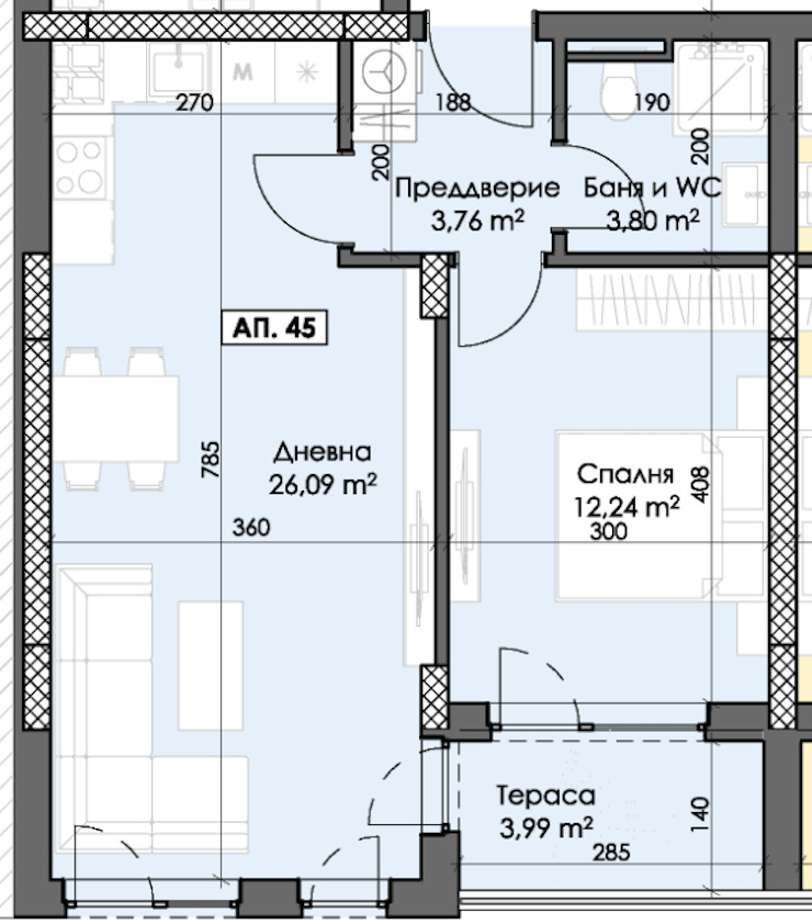 Til salgs  1 soverom Plovdiv , Trakija , 70 kvm | 48059689 - bilde [2]