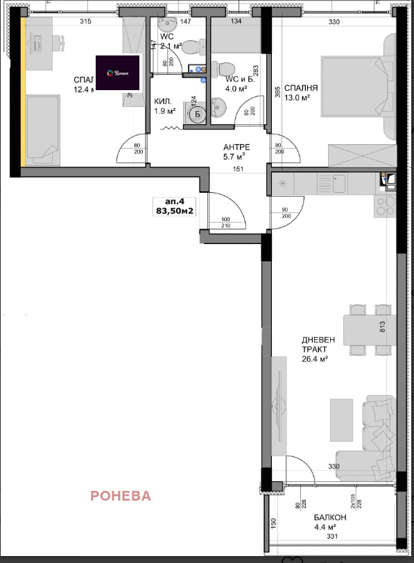 Na prodej  2 ložnice Varna , Vladislav Varnenčik 1 , 96 m2 | 62511963 - obraz [6]