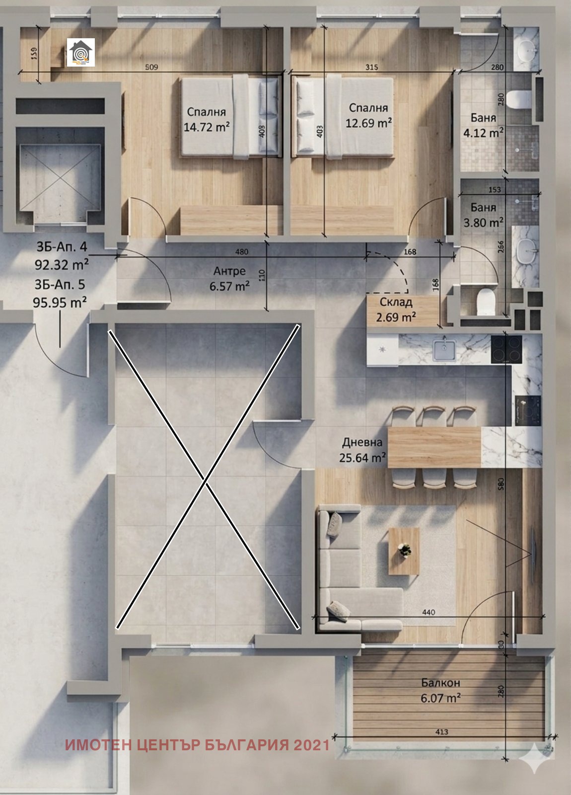 Продава 3-СТАЕН, гр. София, Малинова долина, снимка 4 - Апартаменти - 54049724