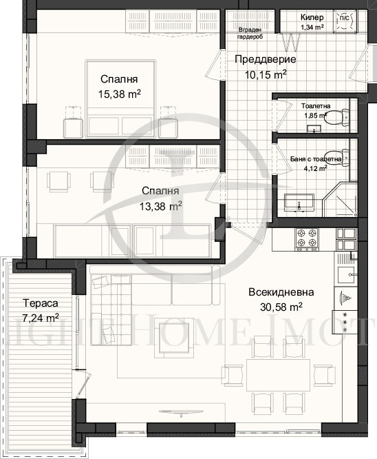 Продава 3-СТАЕН, гр. Пловдив, Гагарин, снимка 2 - Aпартаменти - 47811826