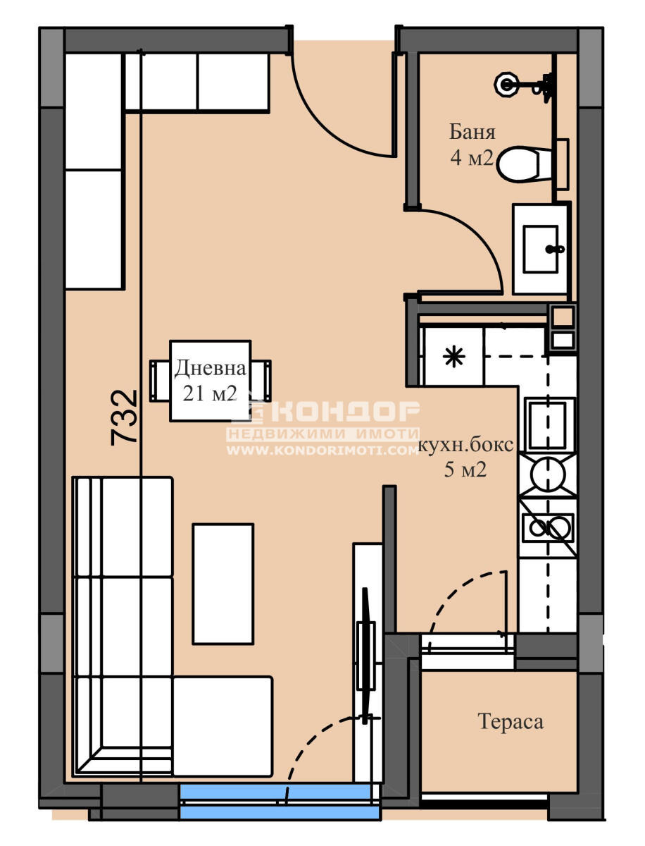 Продава 1-СТАЕН, гр. Пловдив, Младежки Хълм, снимка 4 - Апартаменти - 54364558