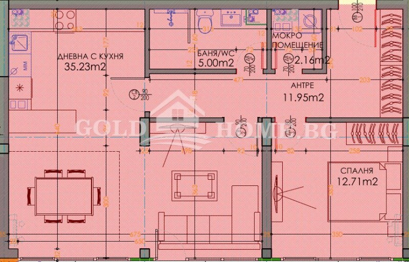 Til salg  1 soveværelse Plovdiv , Trakiya , 72 kvm | 54464333 - billede [7]